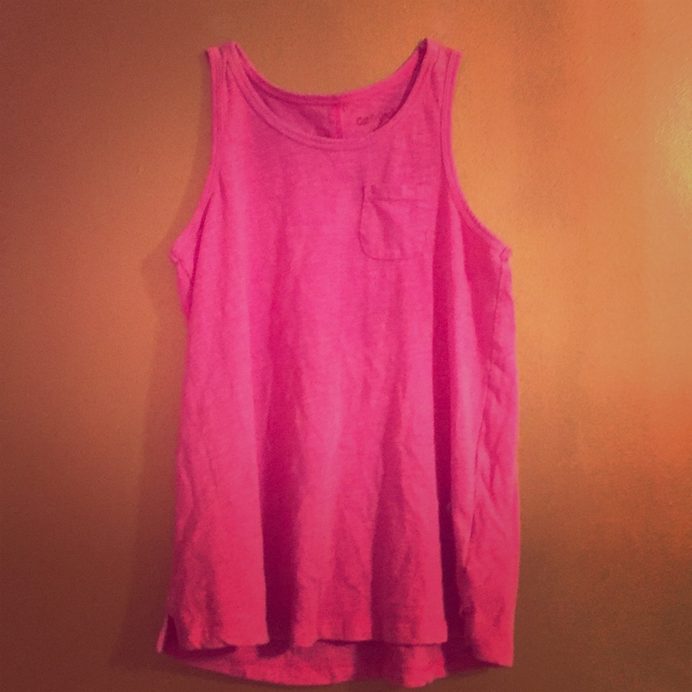A pink tank top